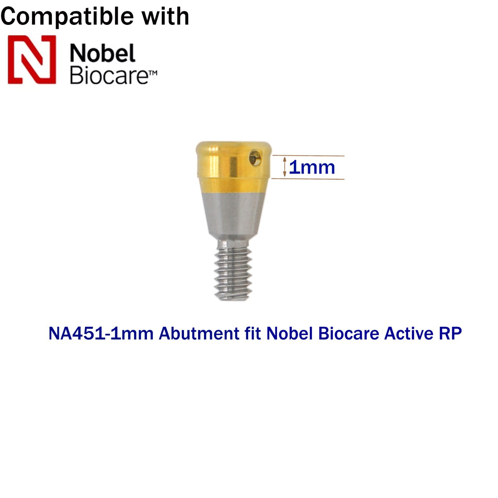 Dental Nobel Biocare Active Locator Abutment NP/RP Conical Titanium 1-5mm Height
