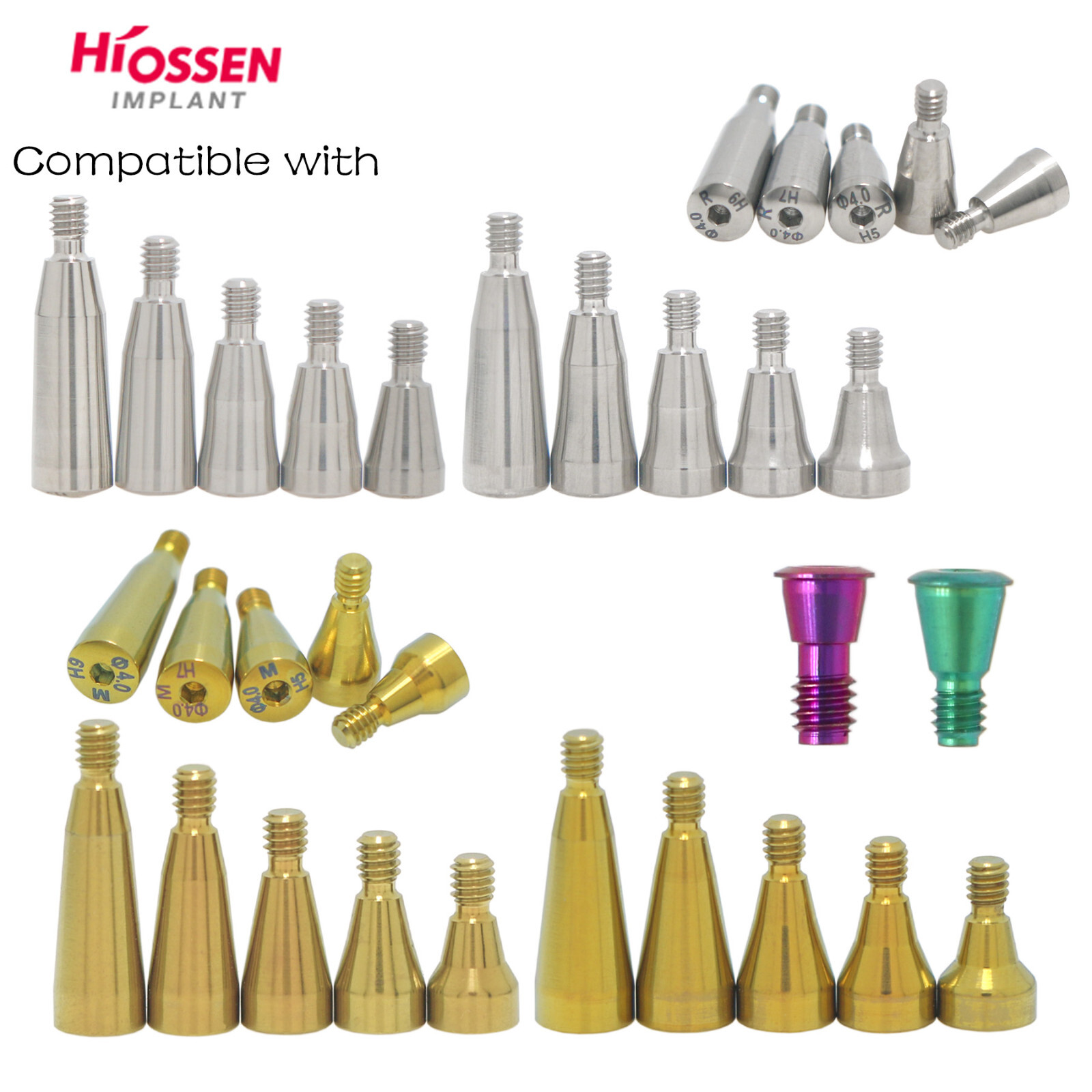 US Dental Healing Cap Abutment Hiossen Hexagon Compatible Mini/Regular Platform