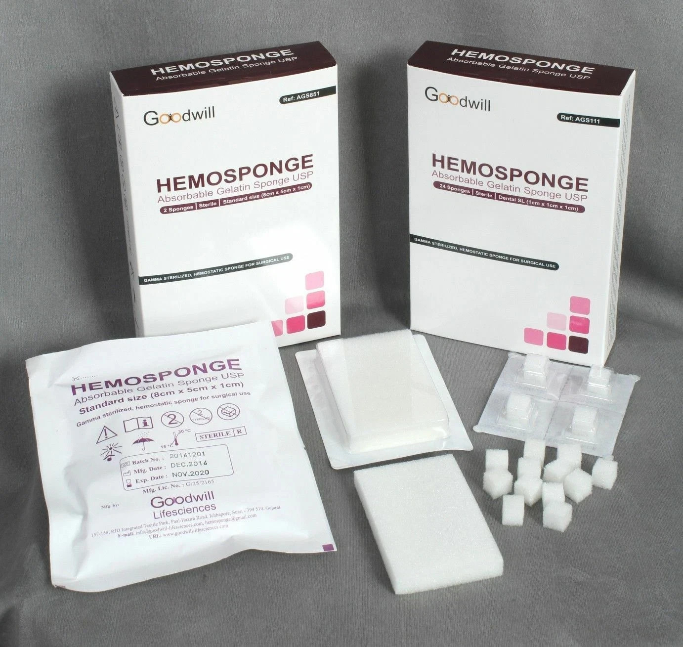 DENTAL HEMOSPONGE ABSORBABLE GELATIN SPONGE STERILE SPONG.