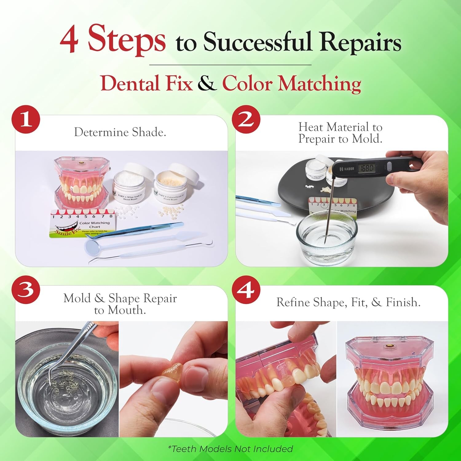 SmileFix Deluxe Dental Repair Kit – Color Matching 1 Ounce (Pack of 1), White