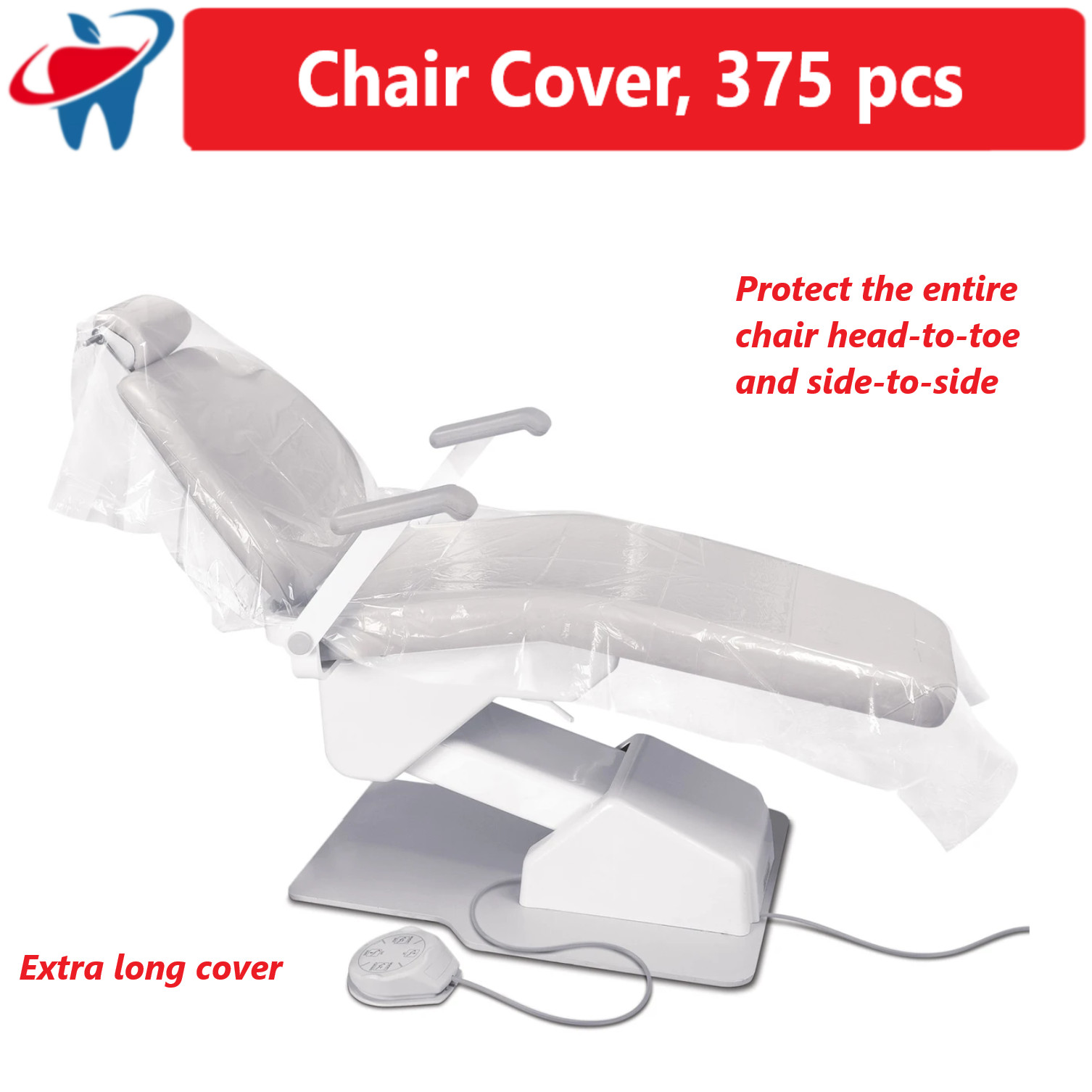 375 pcs / 3 Rolls Dental Full Chair cover sleeve 81″ x 29 1/2″ Extra Long Cover