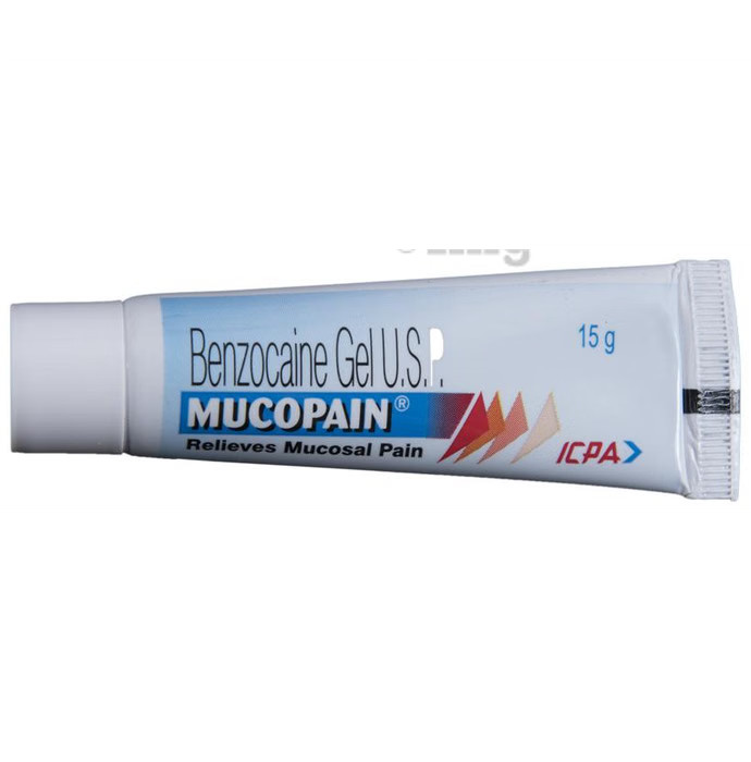 MUCOPAIN Dental Mucosal Gel for Mucosal Pain Relief 15g Tube ICPA
