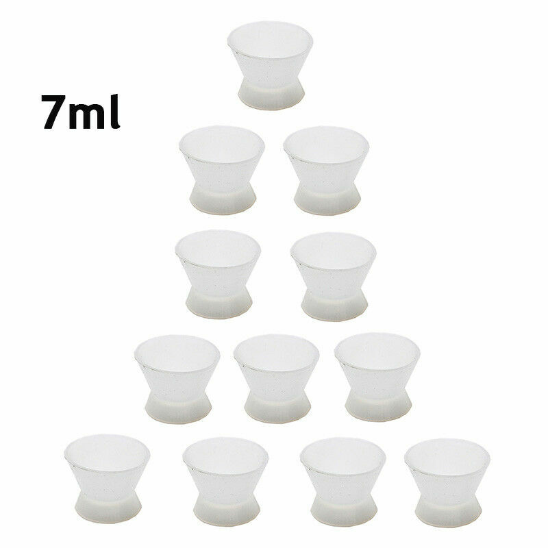 10×DENTAL FLEXIBLE SILICONE DAPPEN BOWL DISH MIXING CUP WHITE 7ML SALE bomaoer