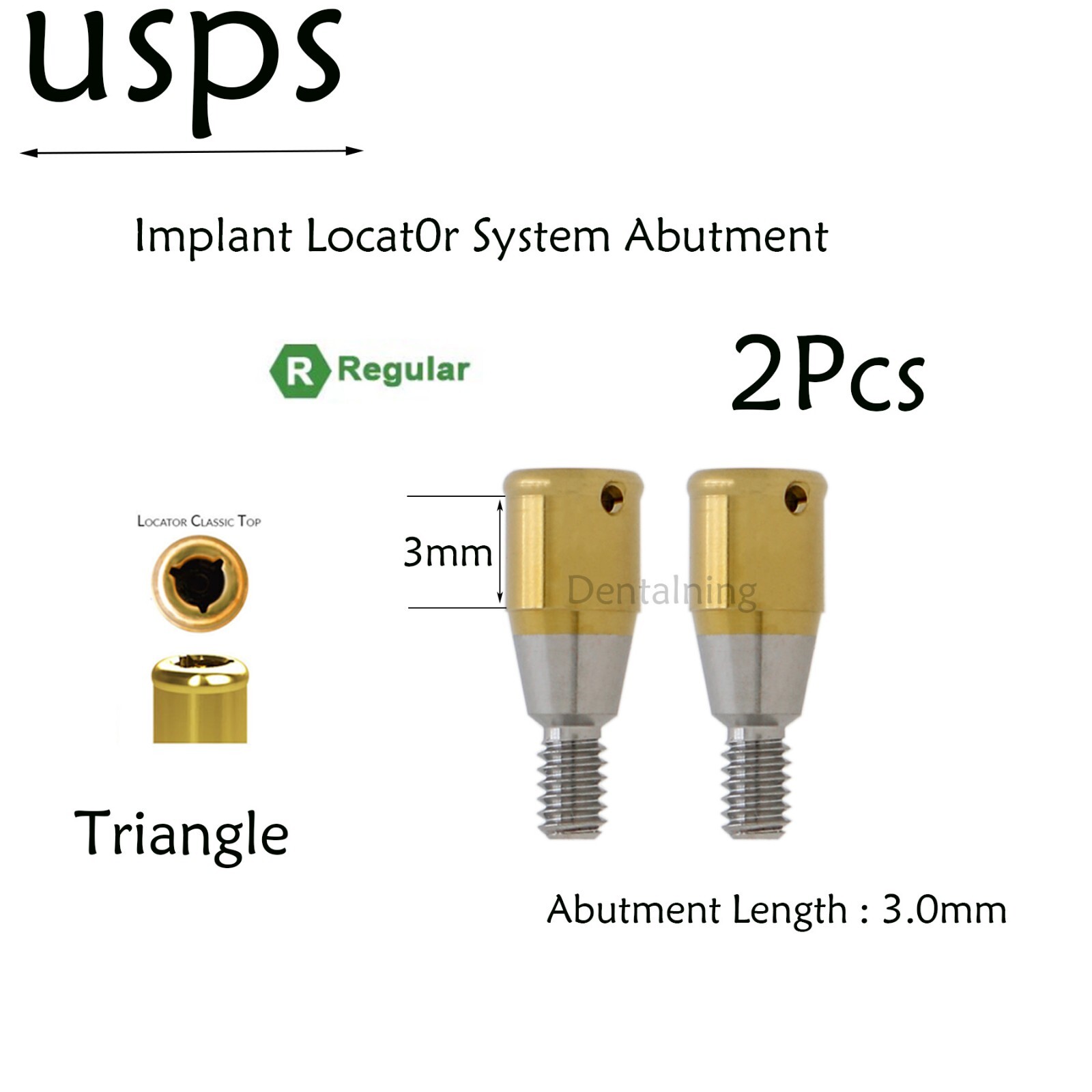 US Hiossen overdenture locator abutment Regular 3.7mm Fits 3/4/5.0mm