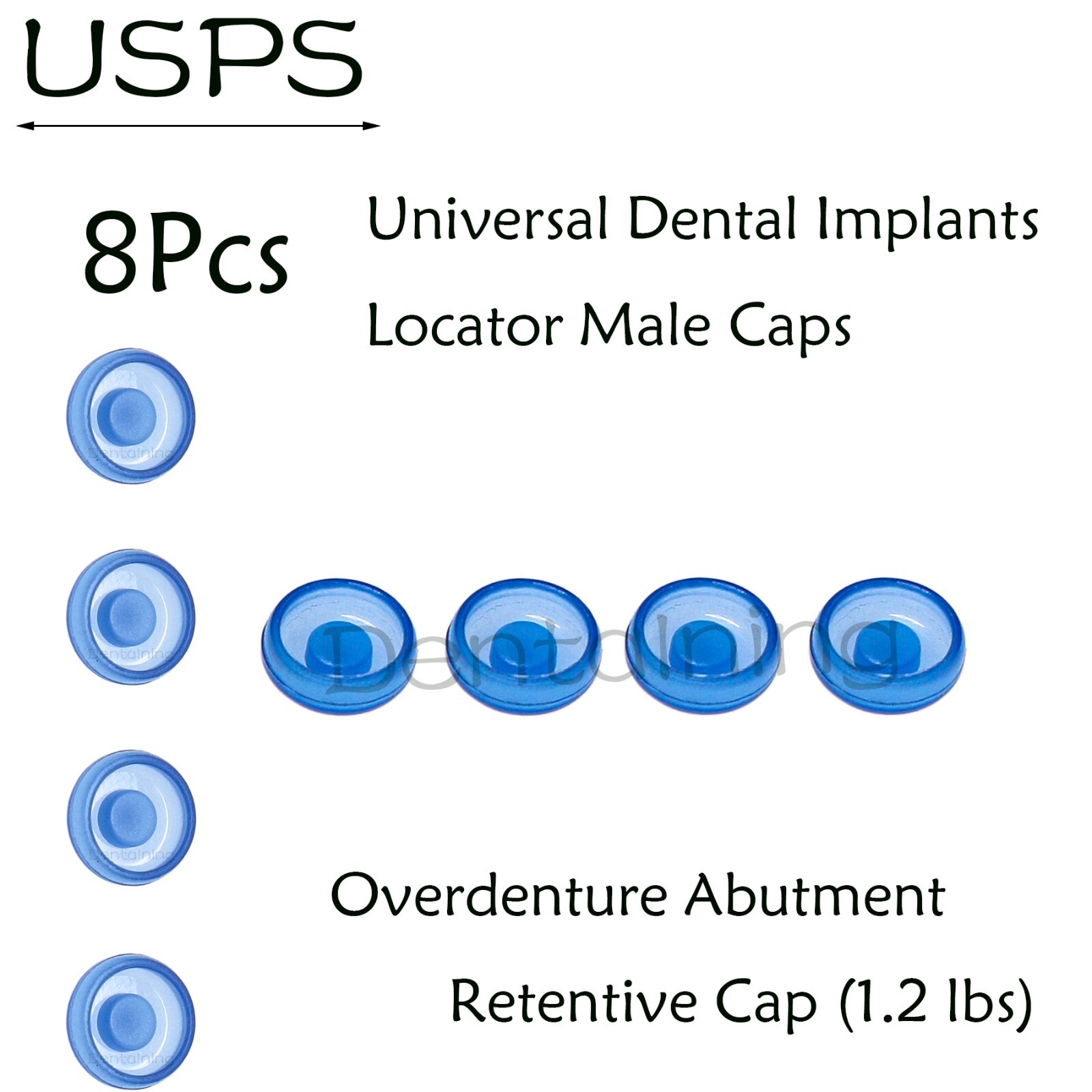 US Dental overdenture Locator Abutment Retention Caps Male Cap Inserts Set