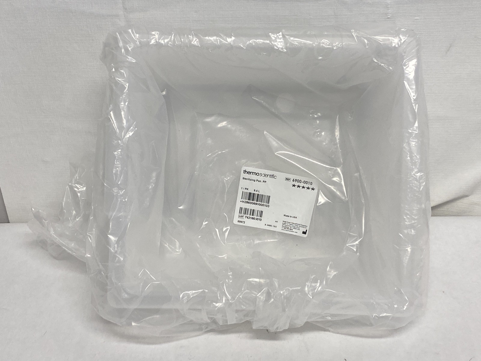 New (6/Cs) THERMO NALGENE 9.4L Polypropylene Sterilizing Pan 6900-0010