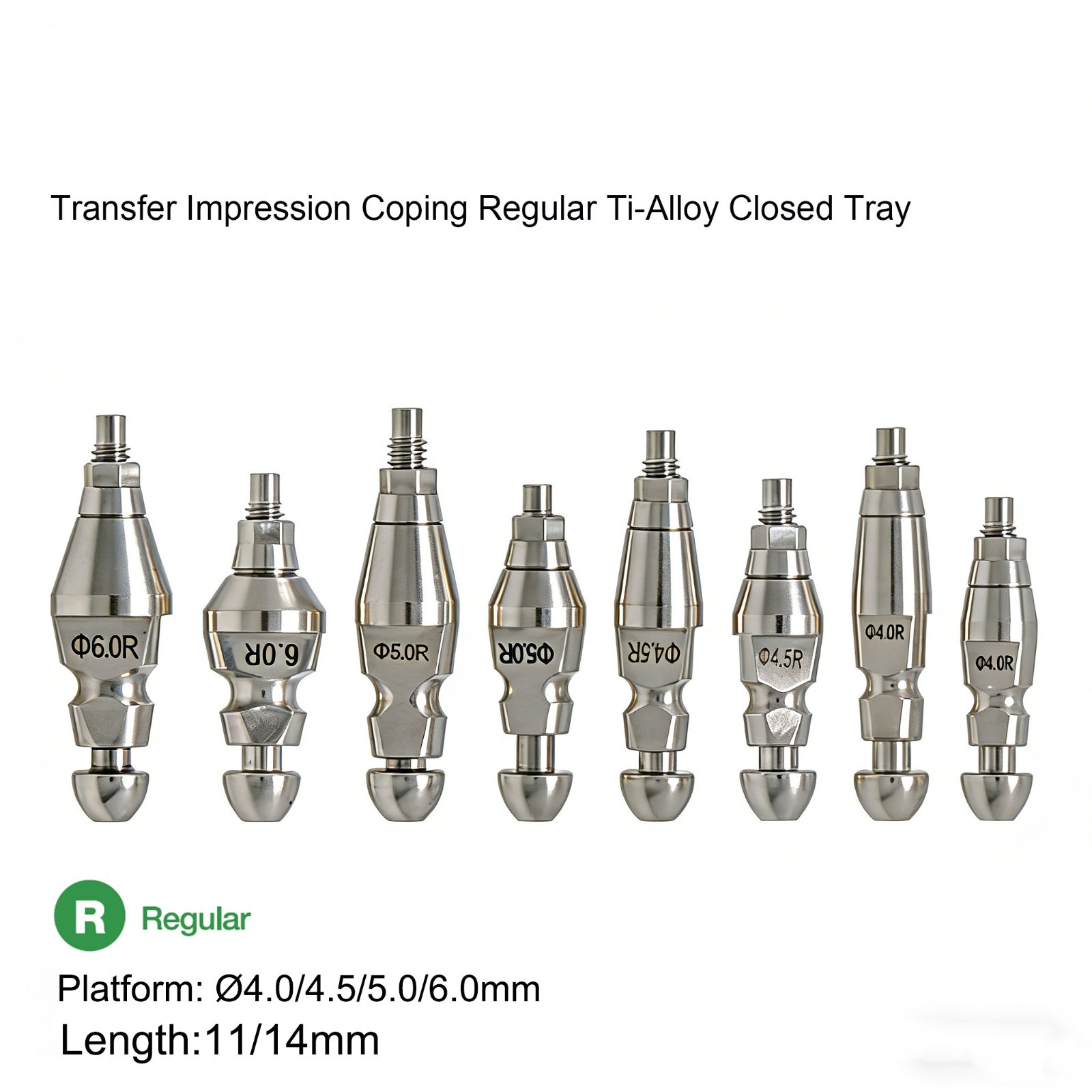 US Dental Transfer Impression Coping Regular Ti-Alloy Closed Tray Fits Hiossen