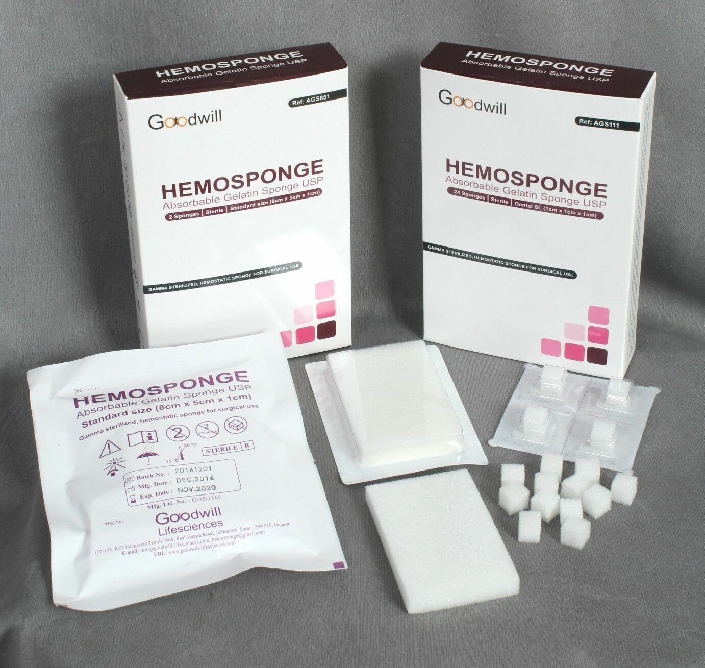 5 X DENTAL HEMOSPONGE ABSORBABLE GELATIN SPONGE USP STERILE 32 SPONGE