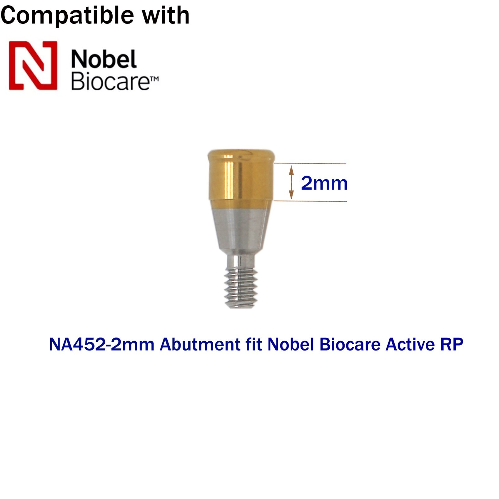 Dental Nobel Biocare Active Locator Abutment NP/RP Conical Titanium 1-5mm Height