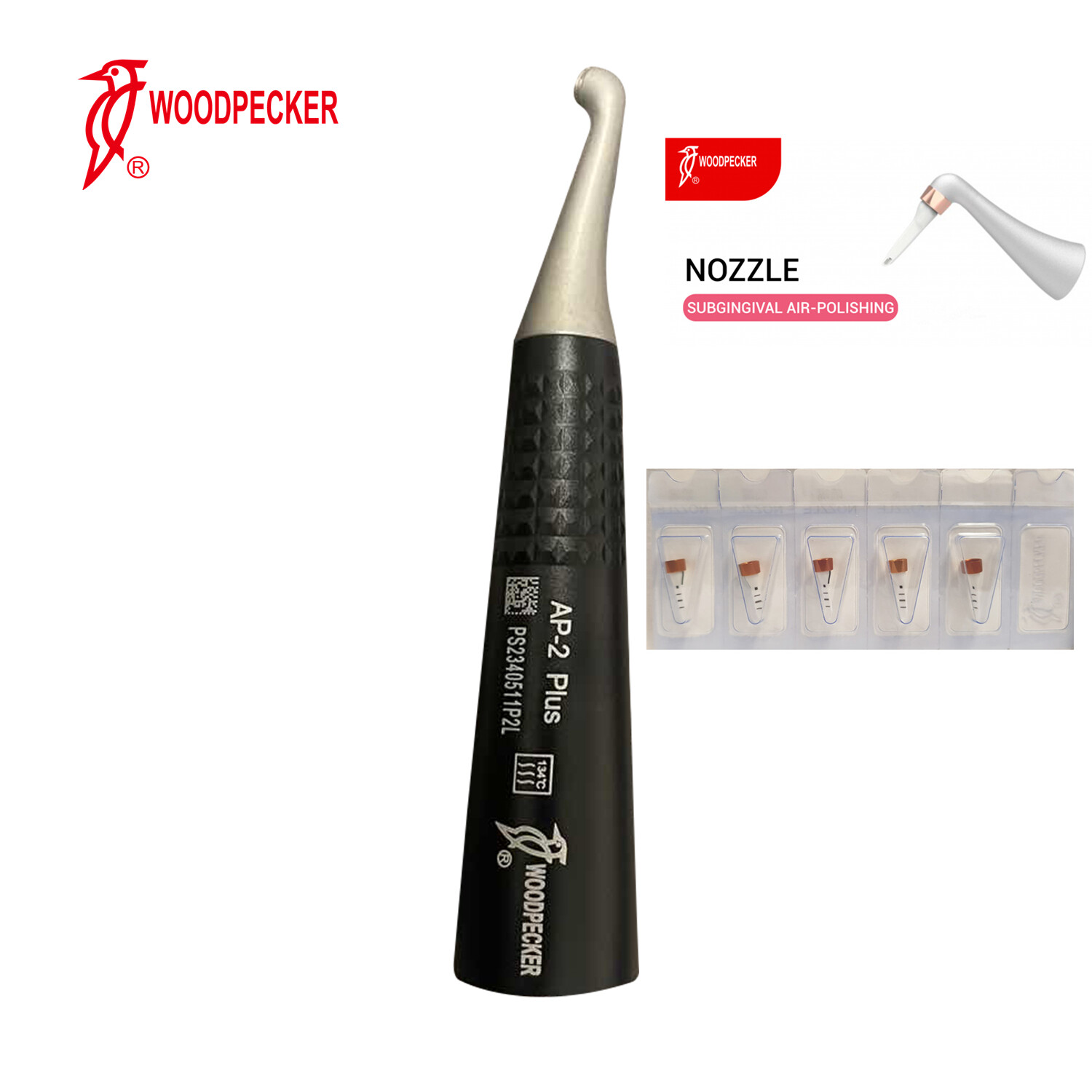 Woodpecker Dental 1pc Subgingival Handpiece for Air Polisher 10 Nozzle AP-2 PLUS