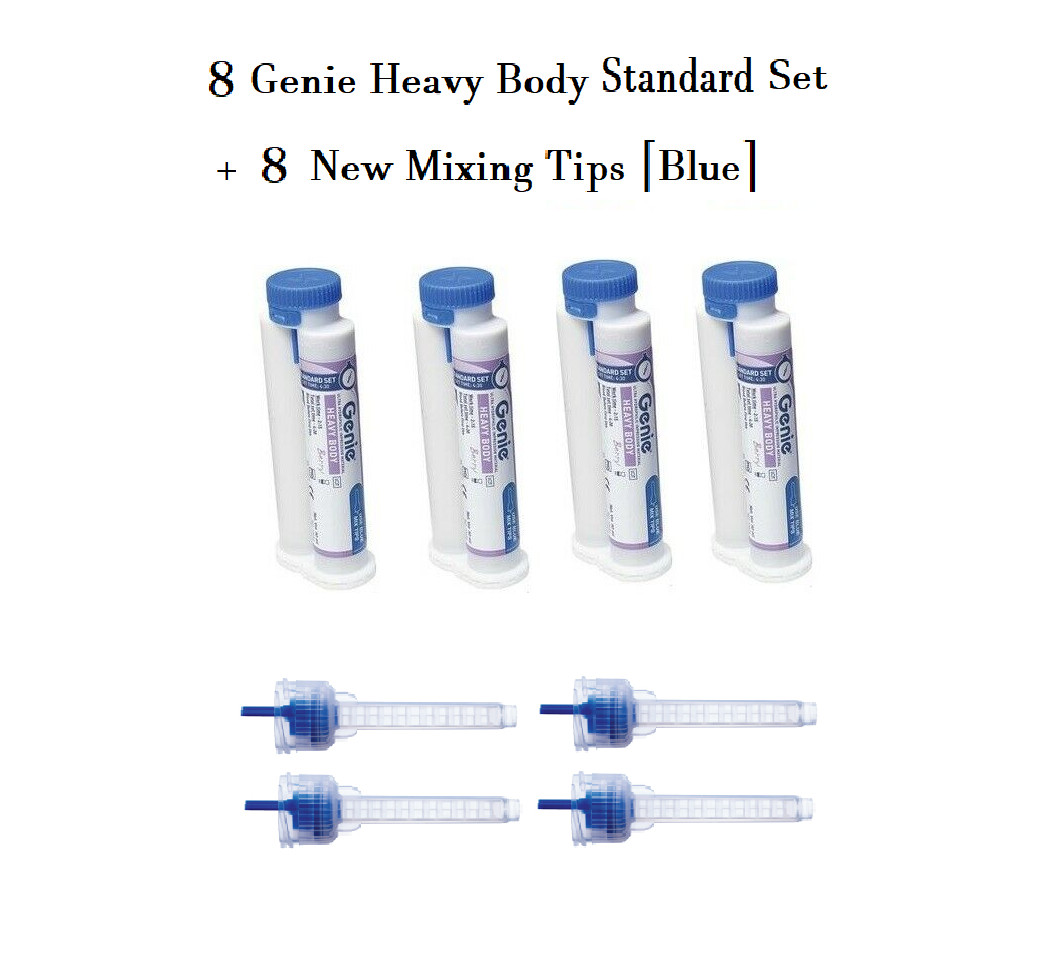 Genie 8x50ml Cartridge Impression Material Heavy Body Standard Set + 8 Tips