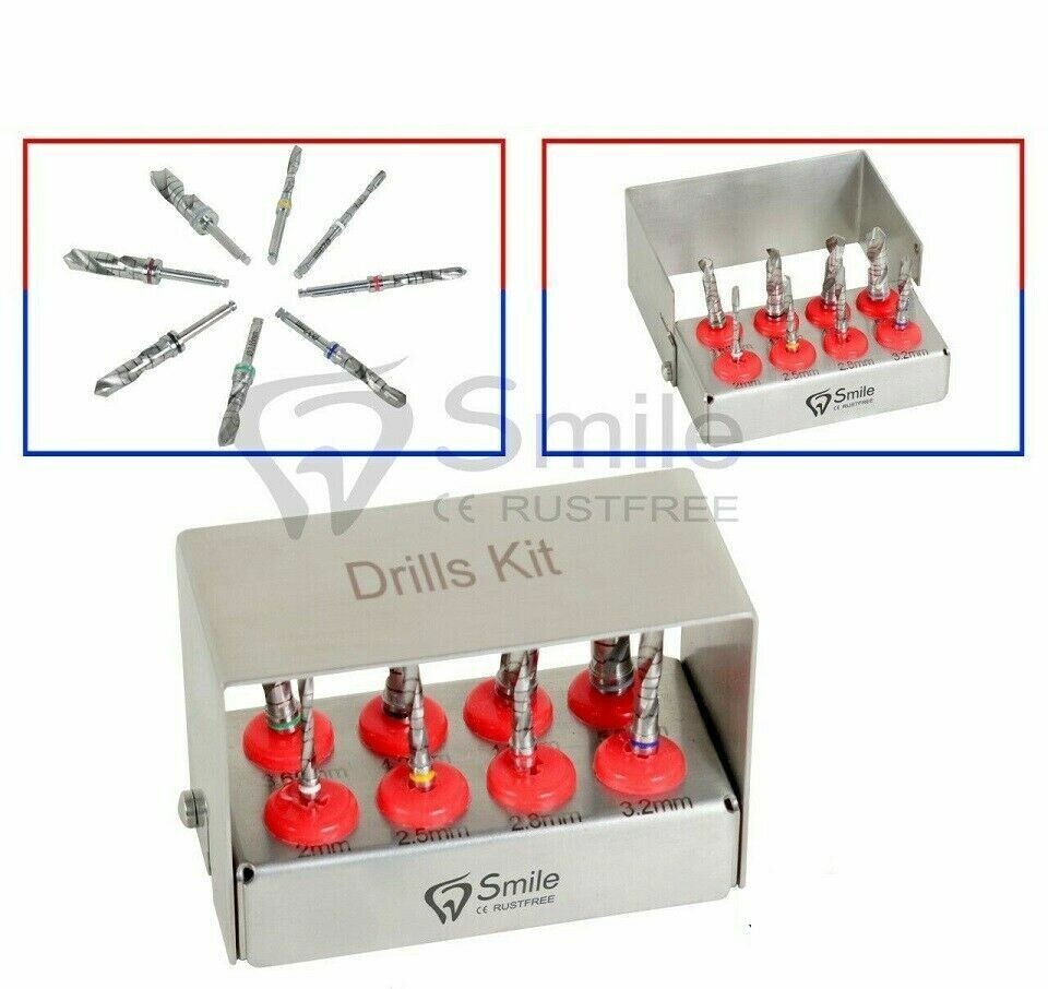8 PCS Set Of External Irrigation Dental Implant Drills Premium Quality USA
