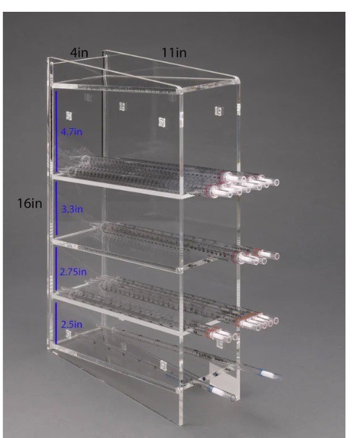 POLTEX Countertop Acrylic Serological Pipette Holder 4-Shelves RGSRPIPAC
