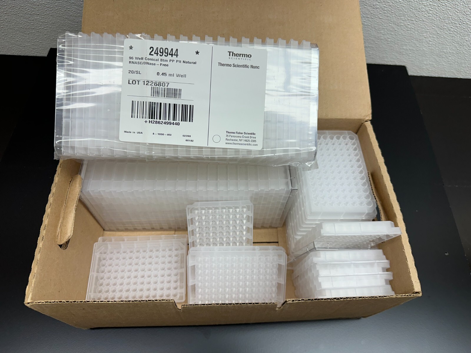 Thermo Scientific REF 249944 96 Well Conical Btm PP Pit Natural 0.45mL Well