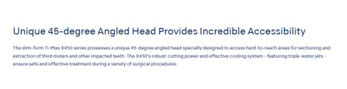 NSK Ti-Max X450 M4 Surgical 45° LED Speed Handpiece Dental Triple Water Jet 18W