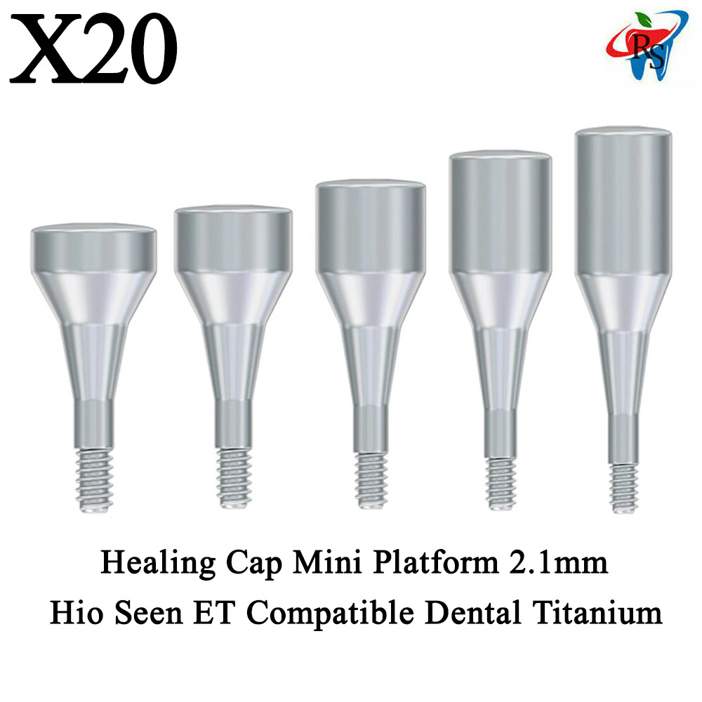 20pcs Healing Cap Mini Platform 2.1mm Hio Seen ET Compatible Dental Titanium