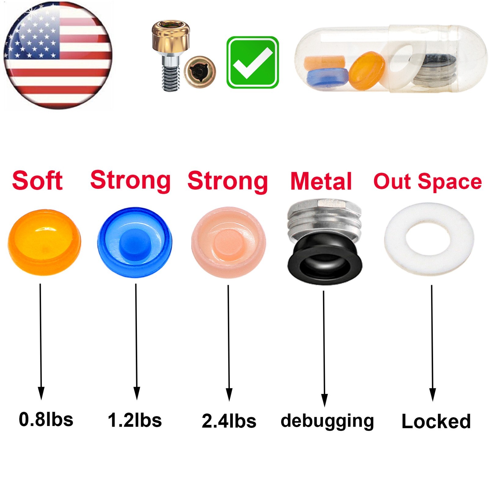 US Dental Overdenture Locator Abutments Retention Caps Implant Inserts 5Pcs/Set