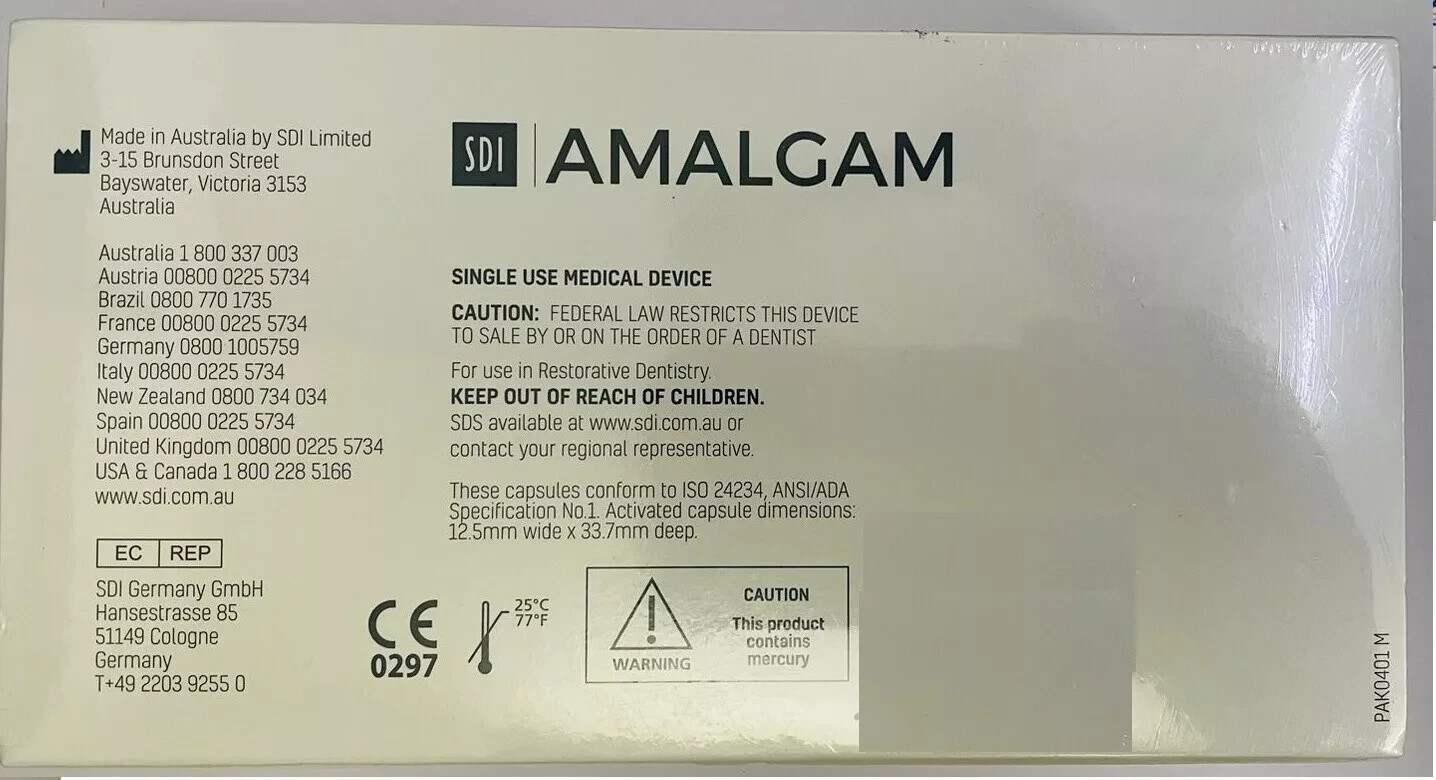SDI Permite 2 Spill Fast Set Phase Alloy Amalgam Capules 600mg 50/Pk 4002101