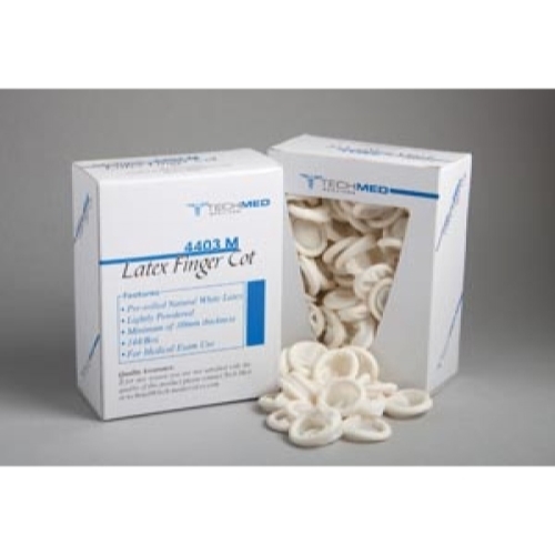 TECH-MED SERVICES LATEX FINGER COTS – LARGE 144/BX