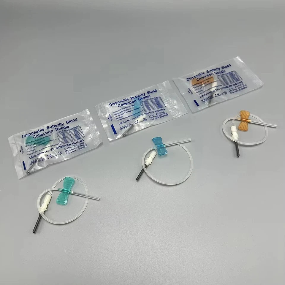 New 50Pcs Disposable Safety Blood Collection Tips with Wing Individually Wrapped
