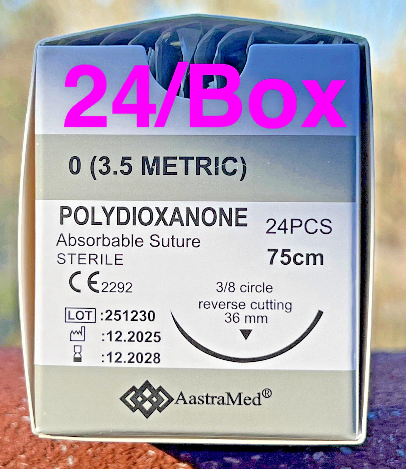 0/0 PDS/PDO Suture Veterinary Dental 72ct (3 Boxes) Polydioxanone surgical