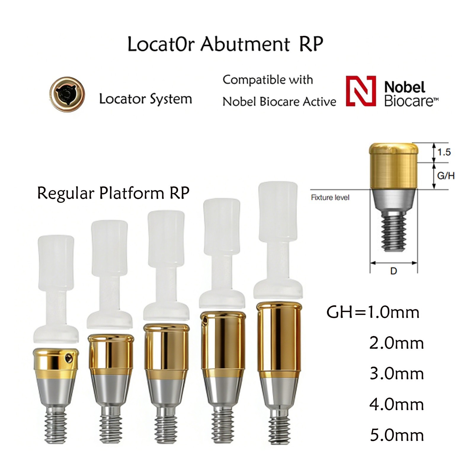 US For Hiossen/Nobel Biocare/Zimmer/Bego/Mis Dental Locator Attachment Abutment