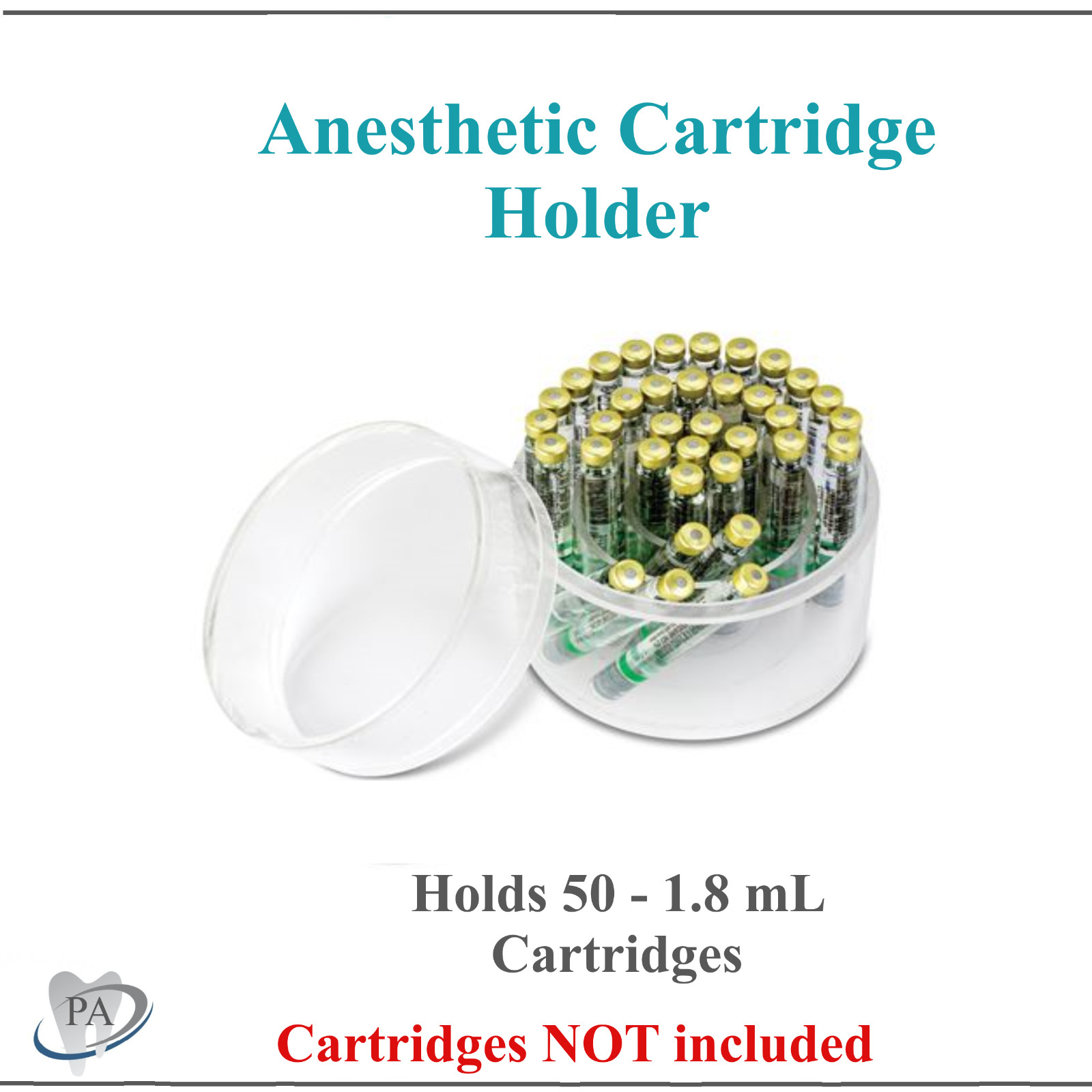 Dental Medical ANESTHETIC CARTRIDGE HOLDER with LID Holds 50 x 1.8 ml Cartrigde