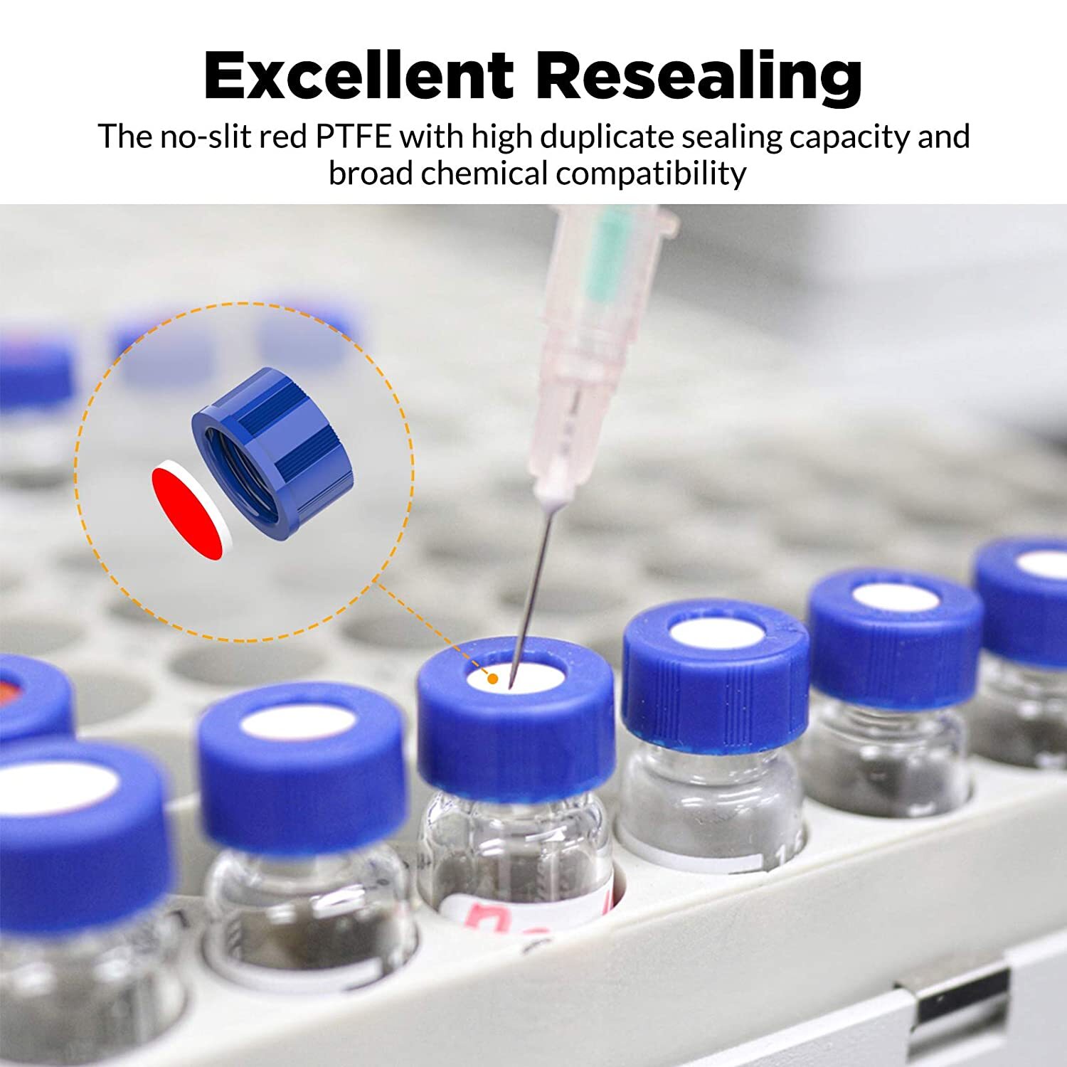 1000pcs 2mL 9-425 Sample Vials Caps +PES 0.22μm 13mm Syringe Filters Hydrophilic
