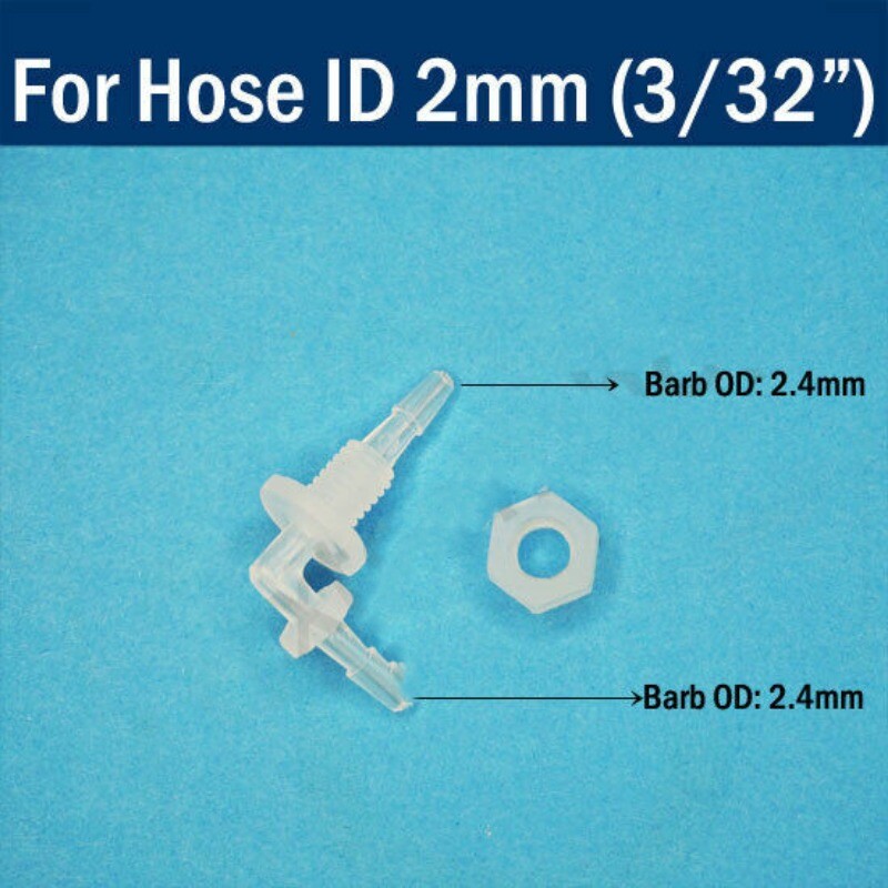 Plastic Straight Elbow Bulkhead Fitting Hose Barb Tube Connector Inch In 1~12mm