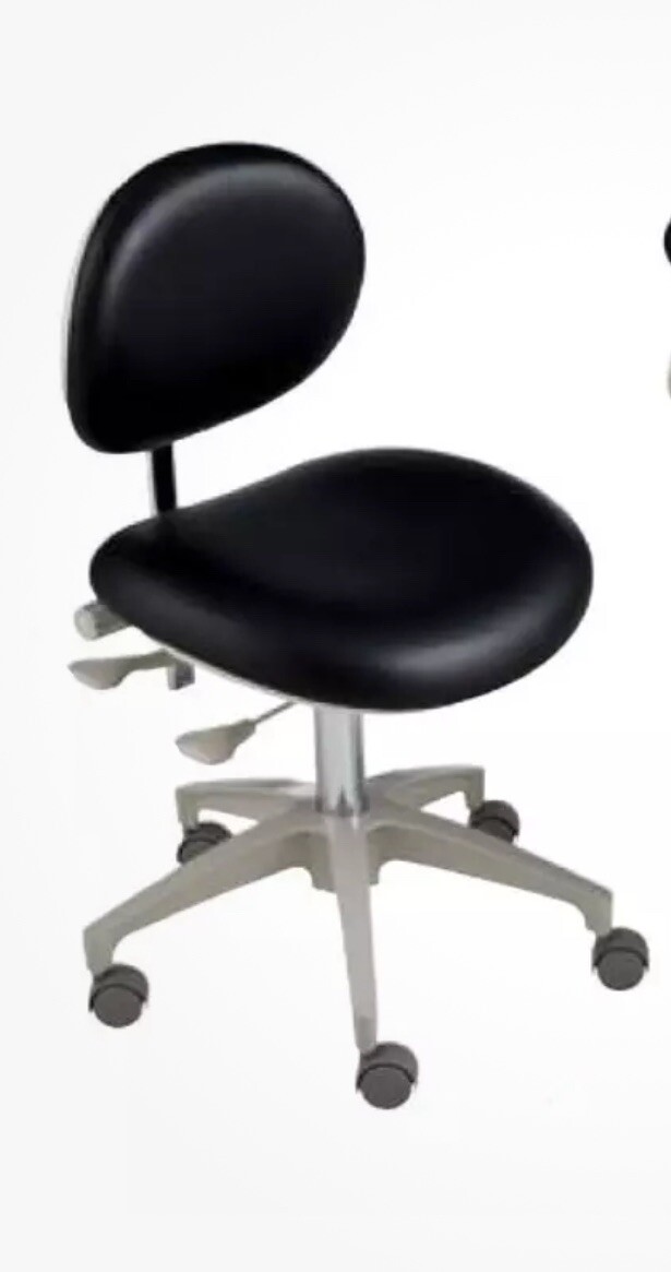 Doctor Stool Set Rolling Soft Black Dental Doctor Vet Chair Seat