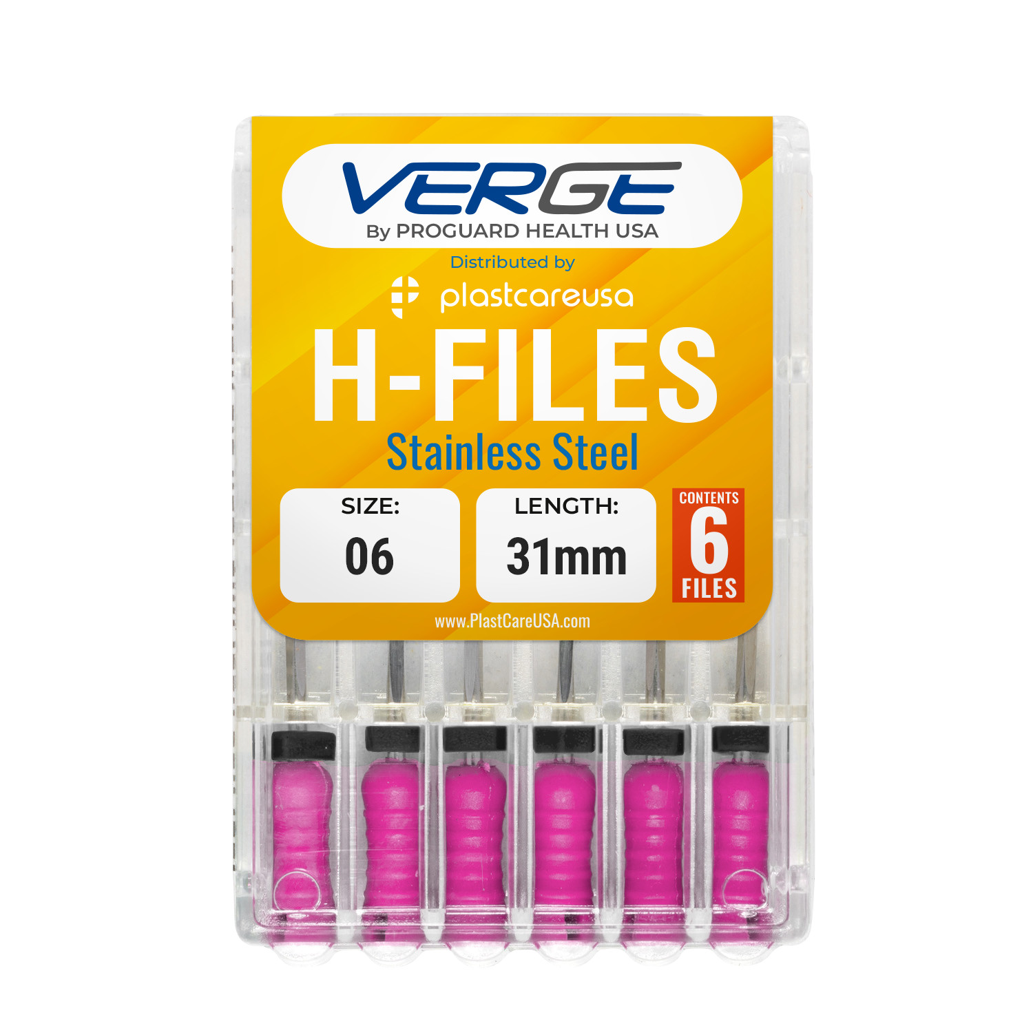 Dental H Files Size 06 31mm Stainless Steel Endodontic Hedstrom Hand Root Canal