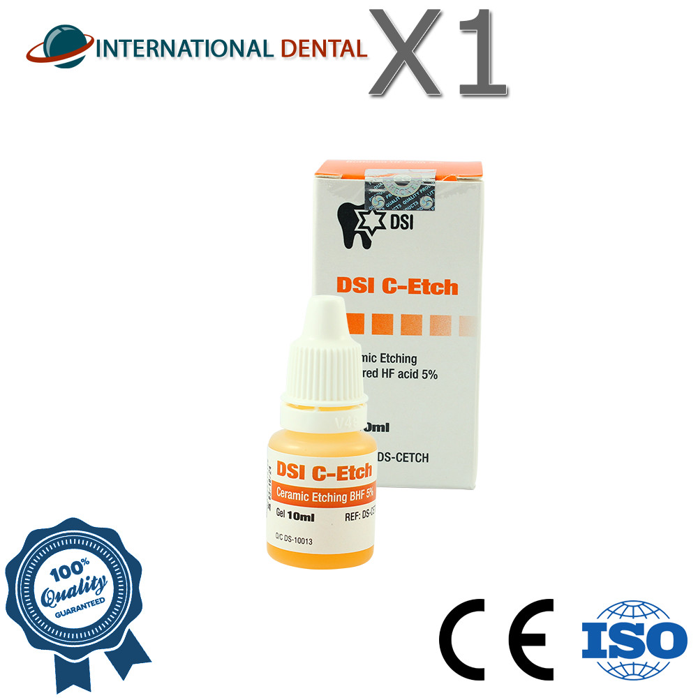 C-Etch Ceramic Etching Light Yellow BHF Dental 5% Semi-Gel Viscosity 10ml