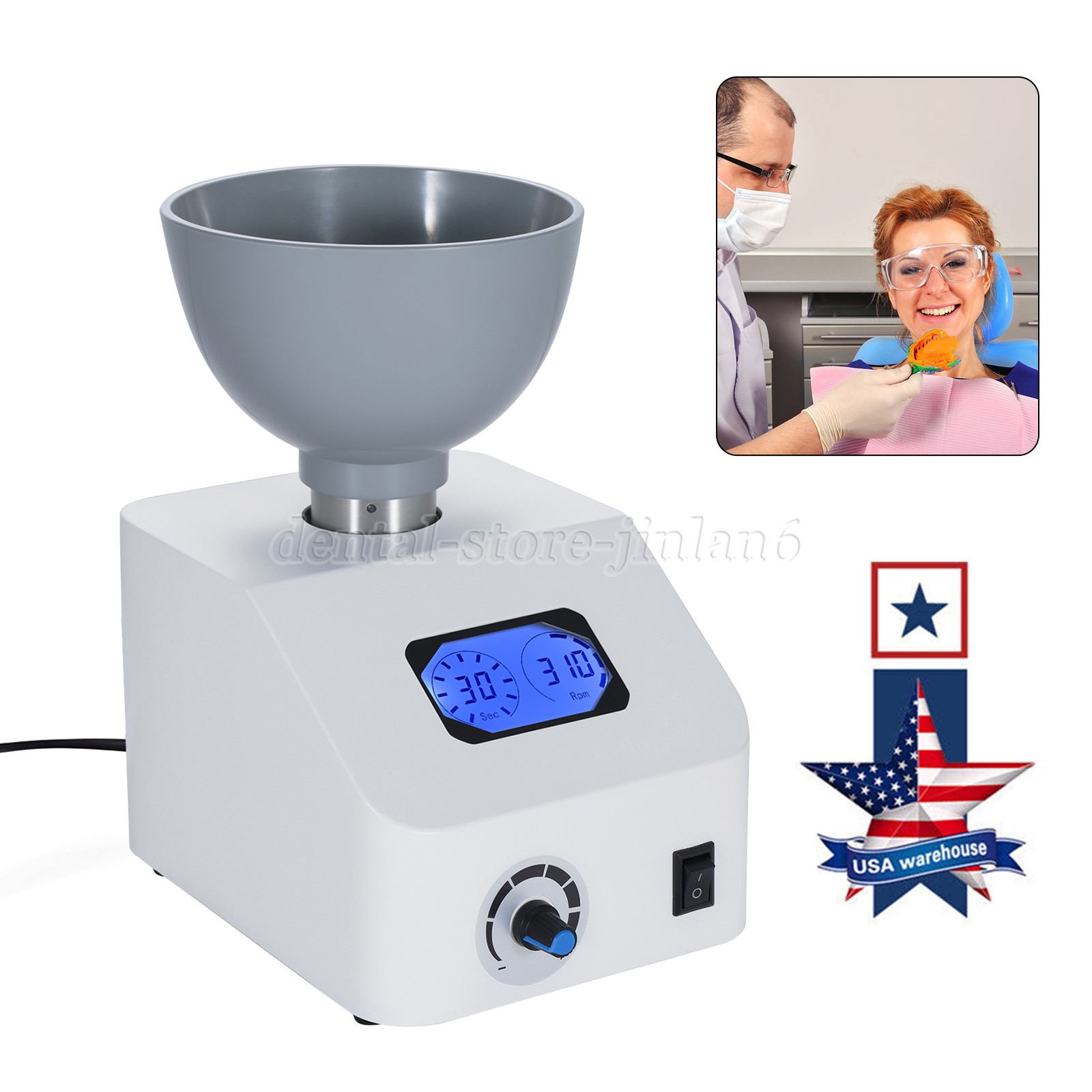 Automatic Dental Lab Alginate Mixer Printing Material Gypsum Blender 110V