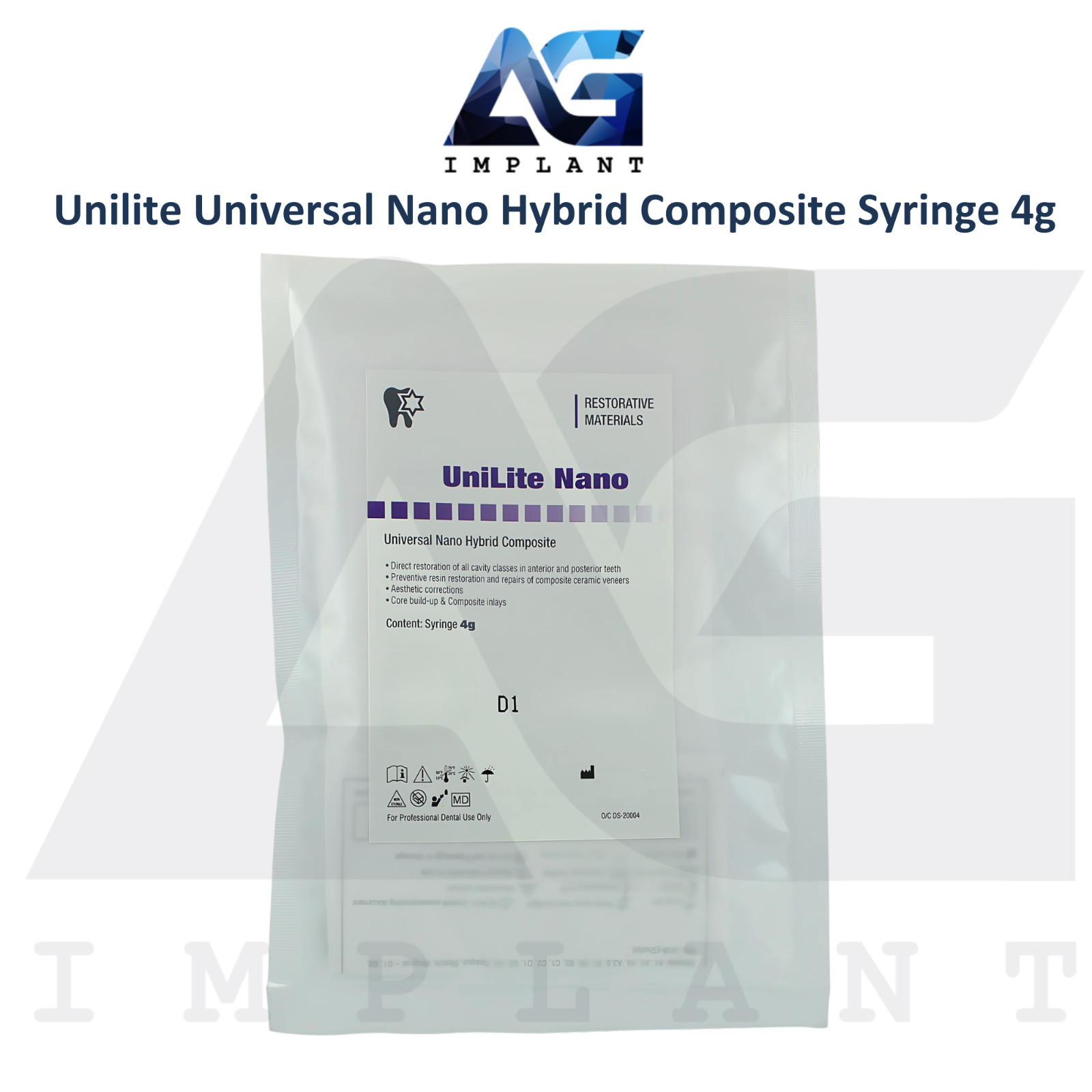 Dental Unilite Nano Universal Hybrid Comp0site 4g Light Cure Restoration