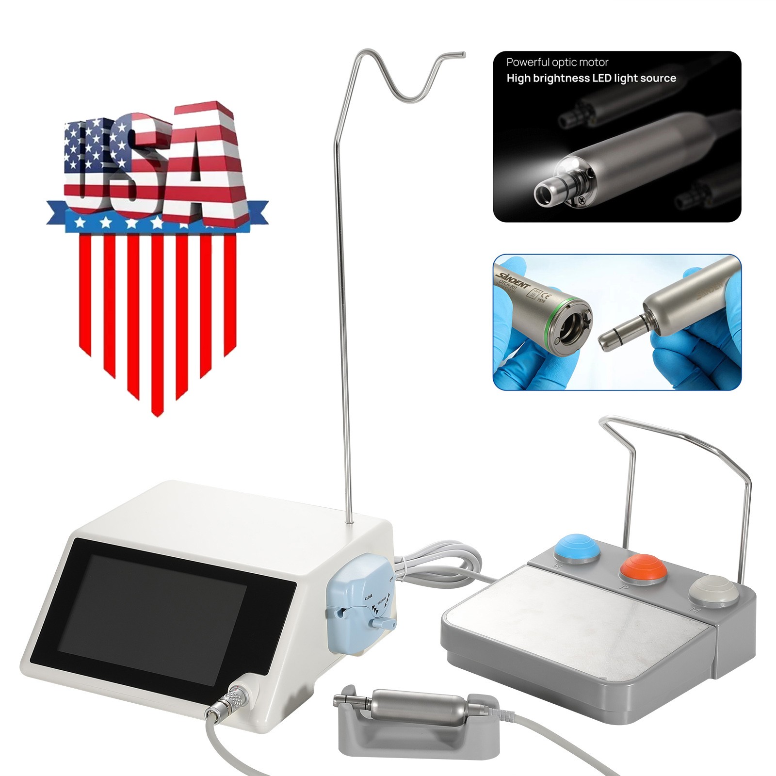 US SANDENT Monitor Osseointegration Stability Test / LED Brushless Implant Motor