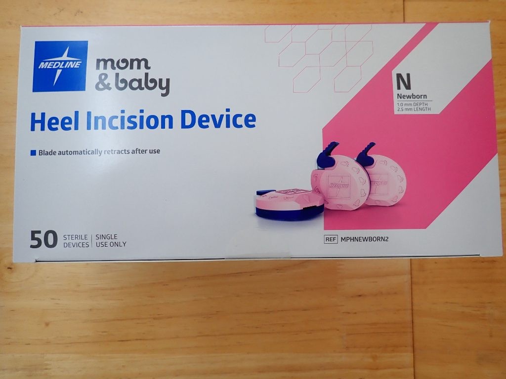 Medline Newborn Heel Incision Device, 1.0mm Depth, 2.5mm Length, 50-Count