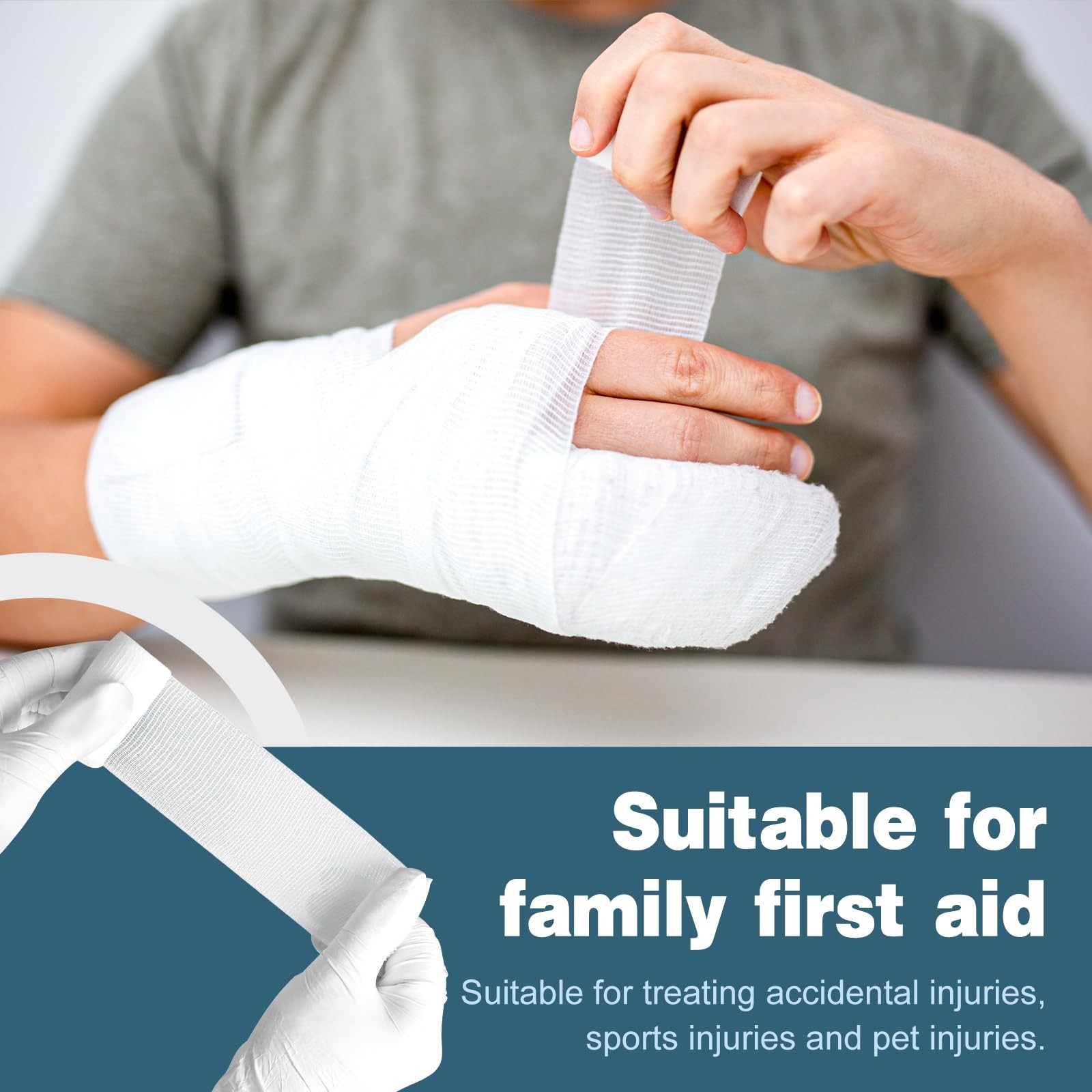 AZEN 20 Pack Gauze Rolls Bandages, 2 in x 4.1 Yards, Premium Medical 2IN, 20p