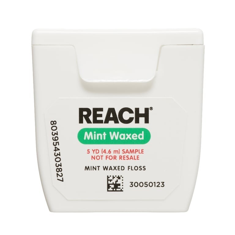 Reach Floss Unflavored Waxed Trial Size 5 yards 144/Pk Dental Floss