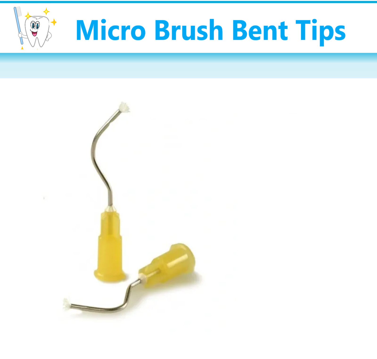 Dental Pre Bent tips with Brush, iFlo™ Delivery Tips, Pre Bent infusor tips 19Ga