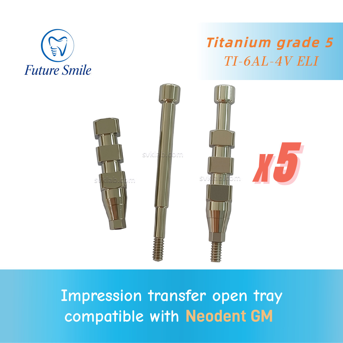 5pcs Neodent GM pick-up impression transfer open tray coping Regular