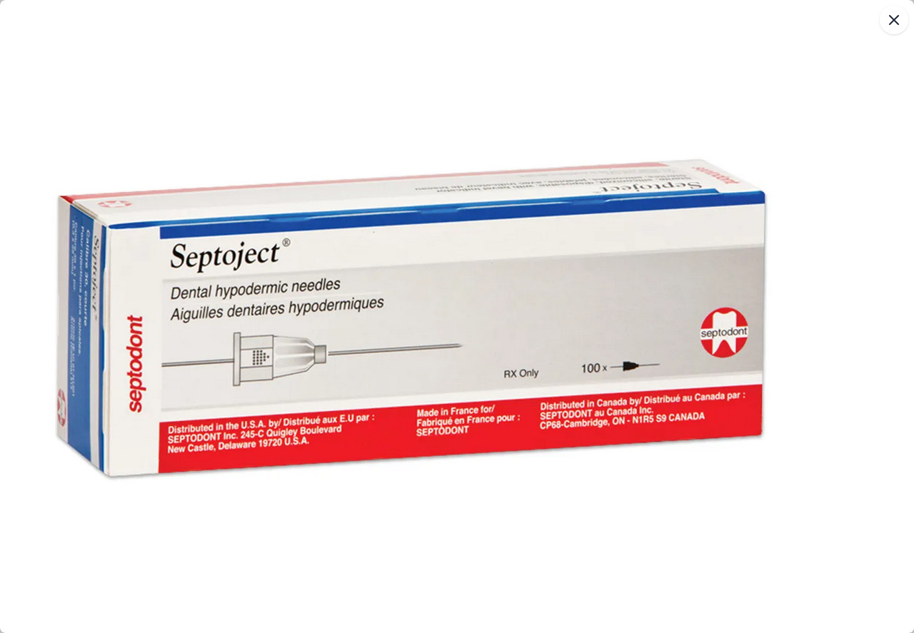 Septodont N1301 Septoject Sterile 30 Gauge Short Blue 100Pk