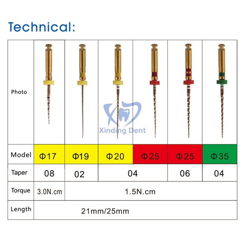 COXO SC PRO Endo Files 21/25mm Rotary Nickel Titanium Root Canal Files