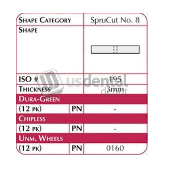 SHOFU DENTAL Spru Cut Unmounted Wheels 12/pk #0160
