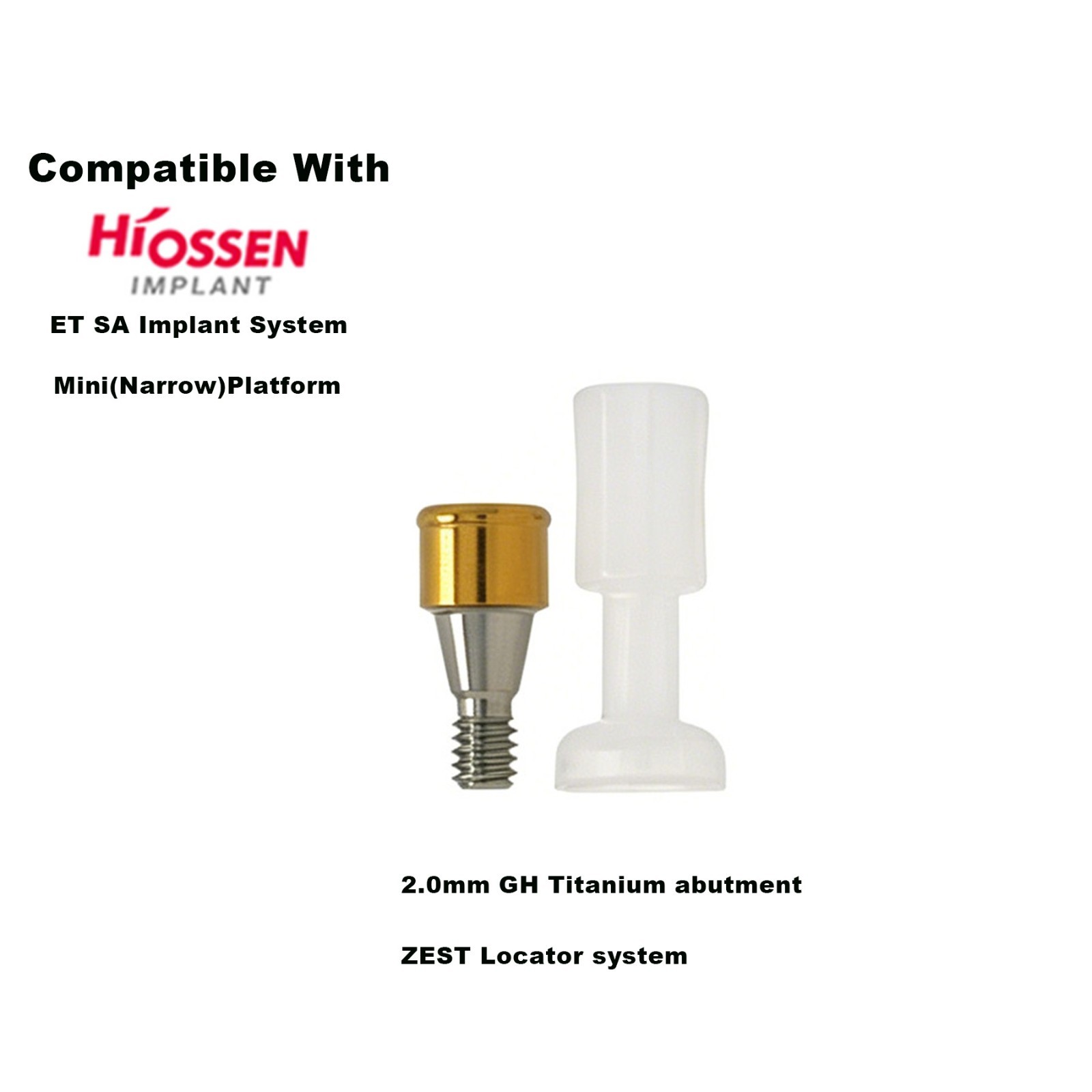 Dental Ti Locator Overdenture Abutment Fits Hiossen Osstem Mini 3.2 GH 1.0-6.0mm