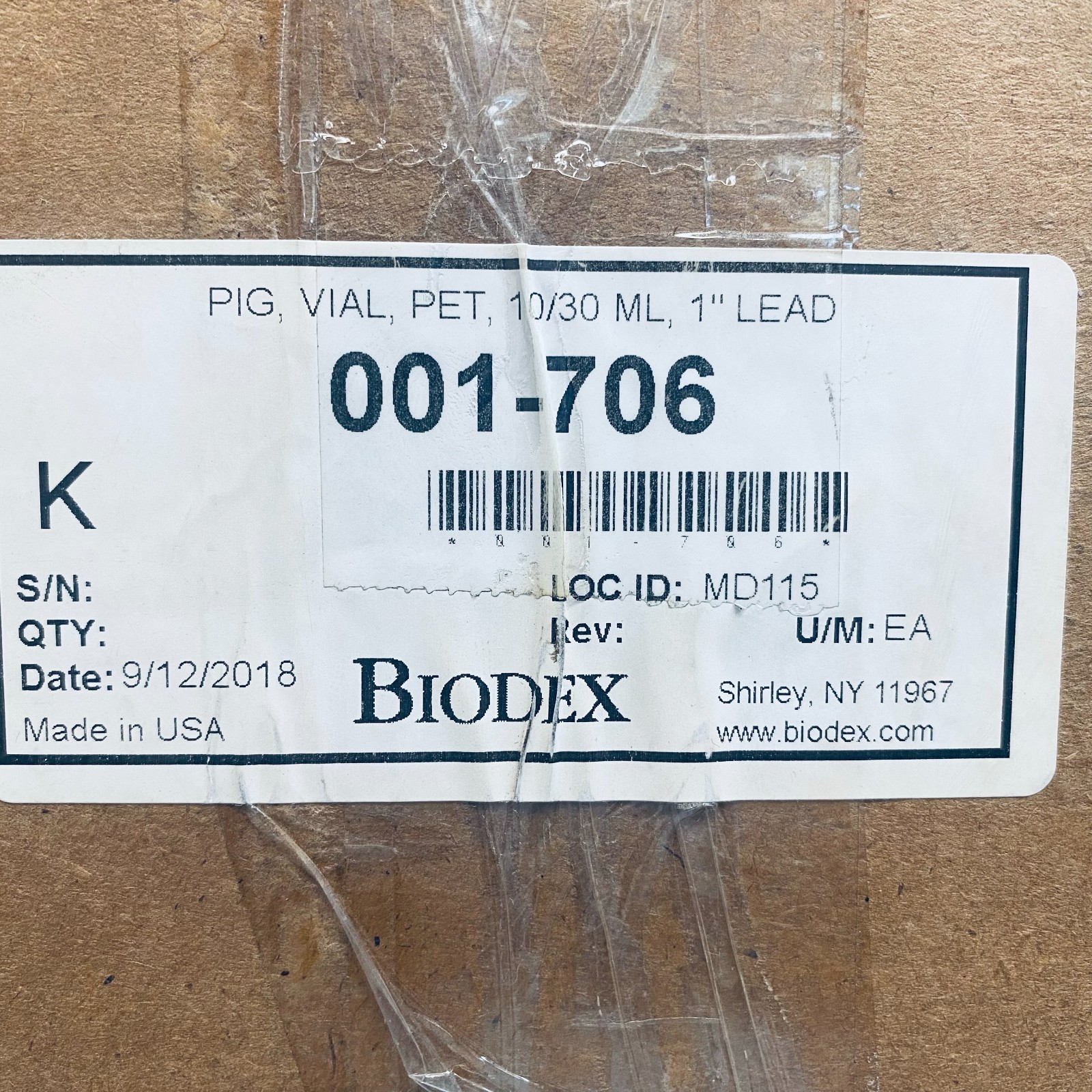 Biodex Vial Pig PET 1 in. Lead Shield for 30 ml Vial