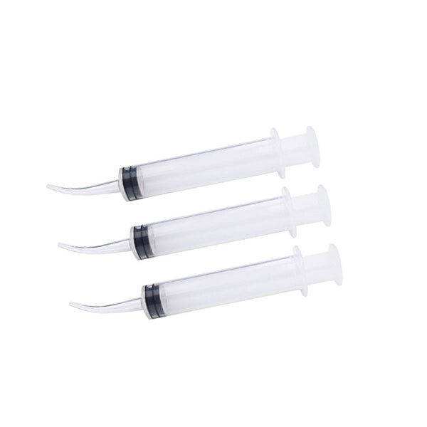 10 pcs Dental Disposable Curved Tip Utility Irrigation Syringes 12ml
