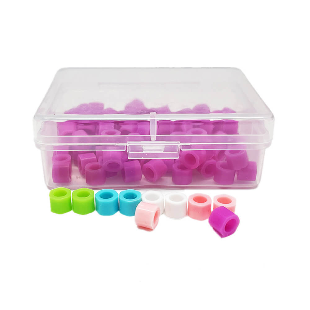 1 Box Dental Instrument Code Ring Plain Color Small Size Purple 100pcs/box