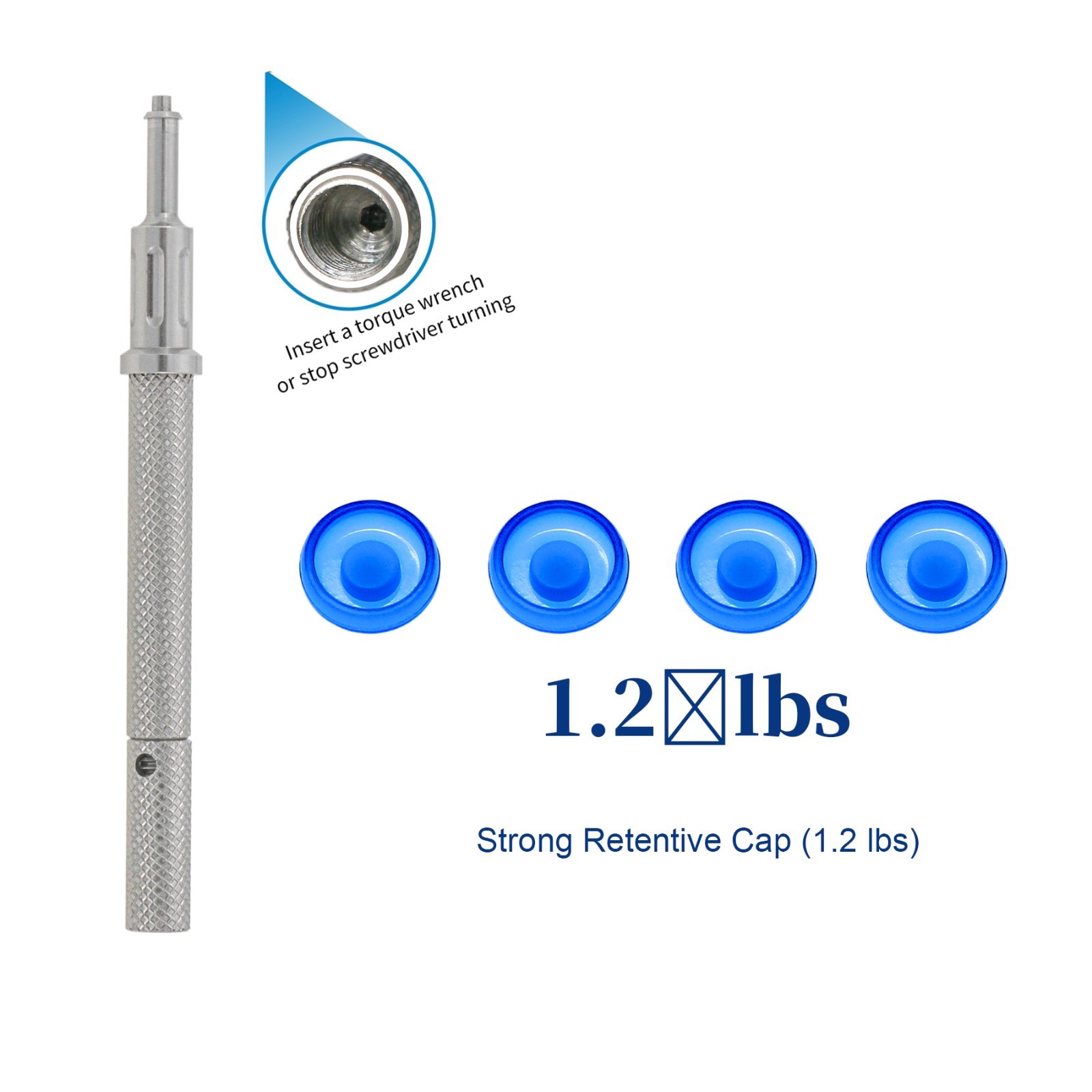 US Overdenture Removable Male Caps Inserts Standard 1.2lbs & LOCATOR Core Tool