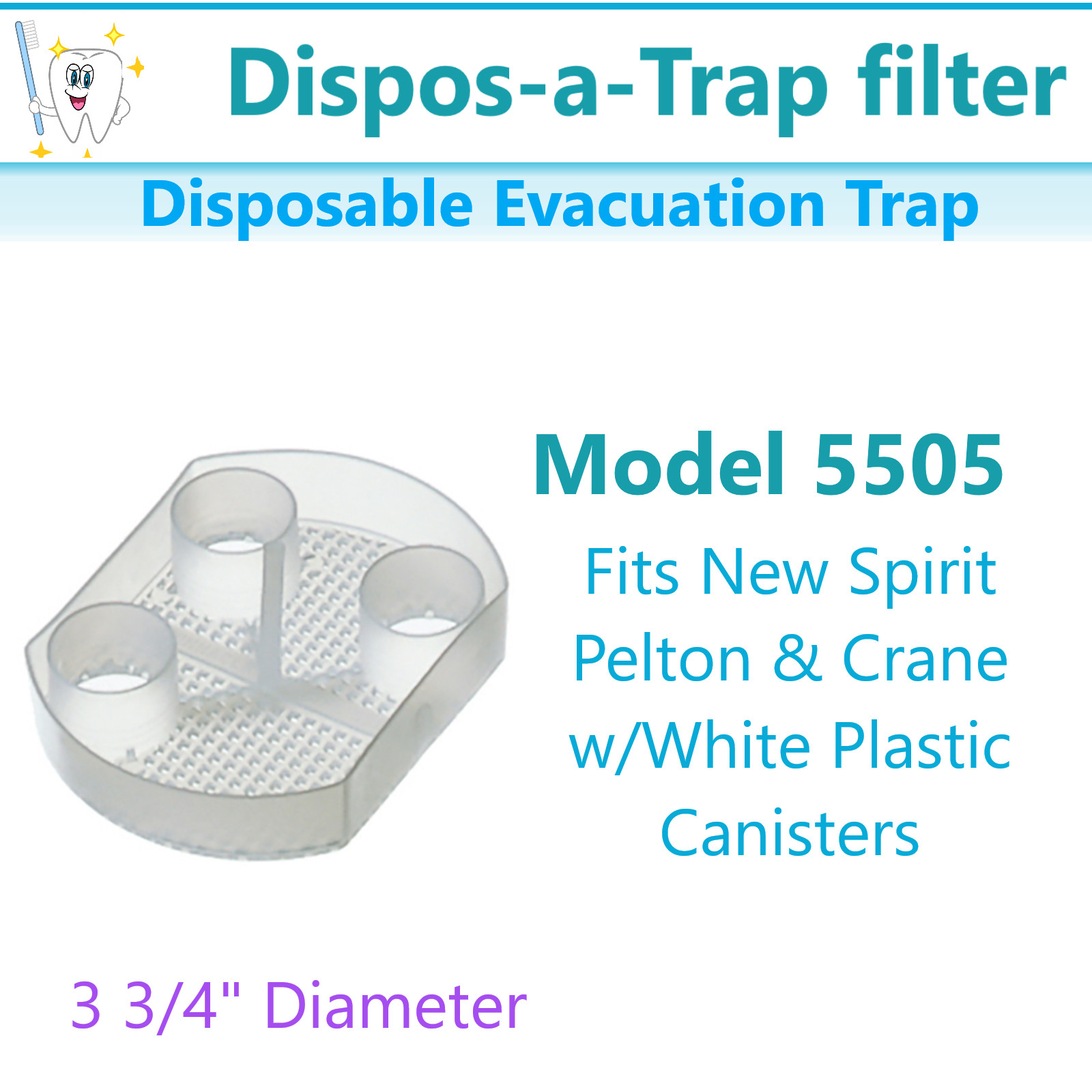 Disposable Evacuation Traps Model 5503 1 7/8″ Dia, 5501 2 1/8″ Dia – All Models