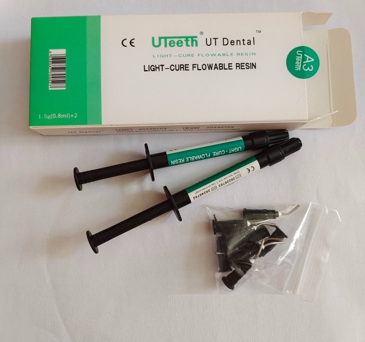 A1/A2/A3 Flowable Resin UT Dental Composite Light Cure 2 Syringe+10 Tips Kit